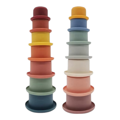 Pastel Silicone Stacking Cups