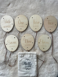 Wooden Milestone Balloons