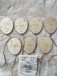 Wooden Milestone Balloons