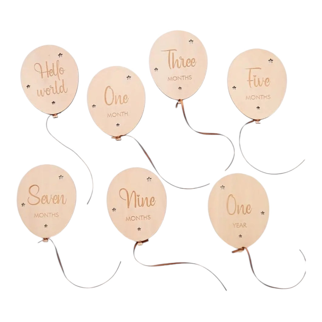 Wooden Milestone Balloons