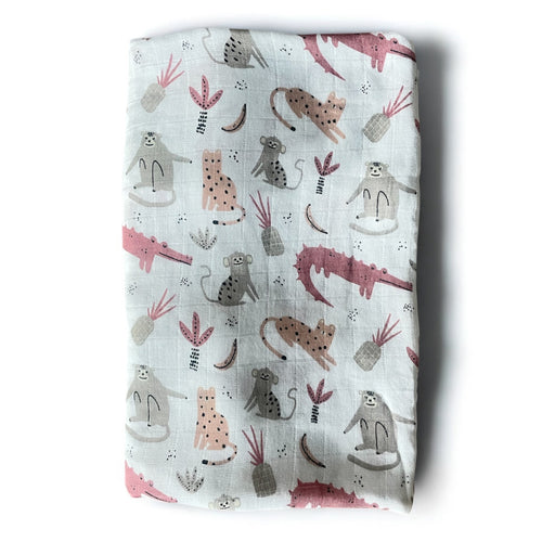 Jungle Animals Muslin Swaddle