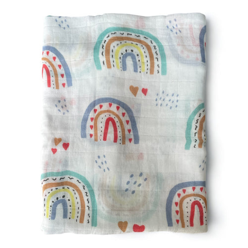 Colourful Rainbow Muslin Swaddle