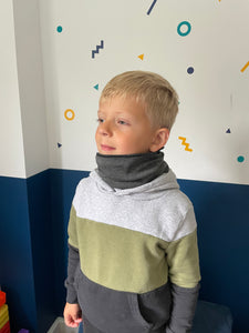 Kids Dark Grey Cotton Snood