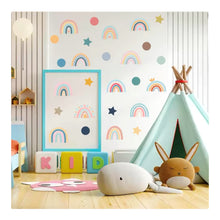 Load image into Gallery viewer, Rainbows, spots and stars wall stickers