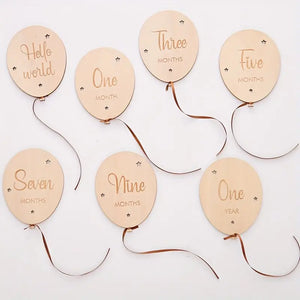 Wooden Milestone Balloons