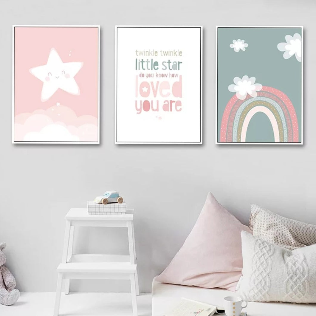 Star, Rainbow and Quote Prints