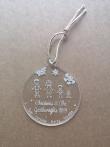 Personalised Acrylic Family Christmas Decoration