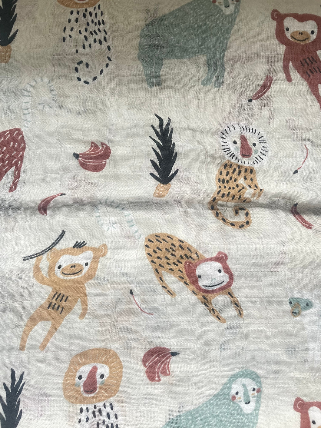 Extra large Animal bamboo cotton muslin swaddles